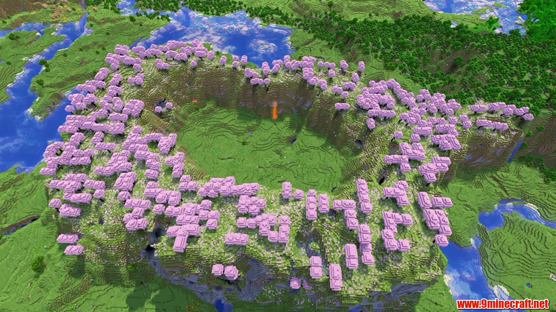 Cherry grove ring - minecraft seed 7667097223232411685