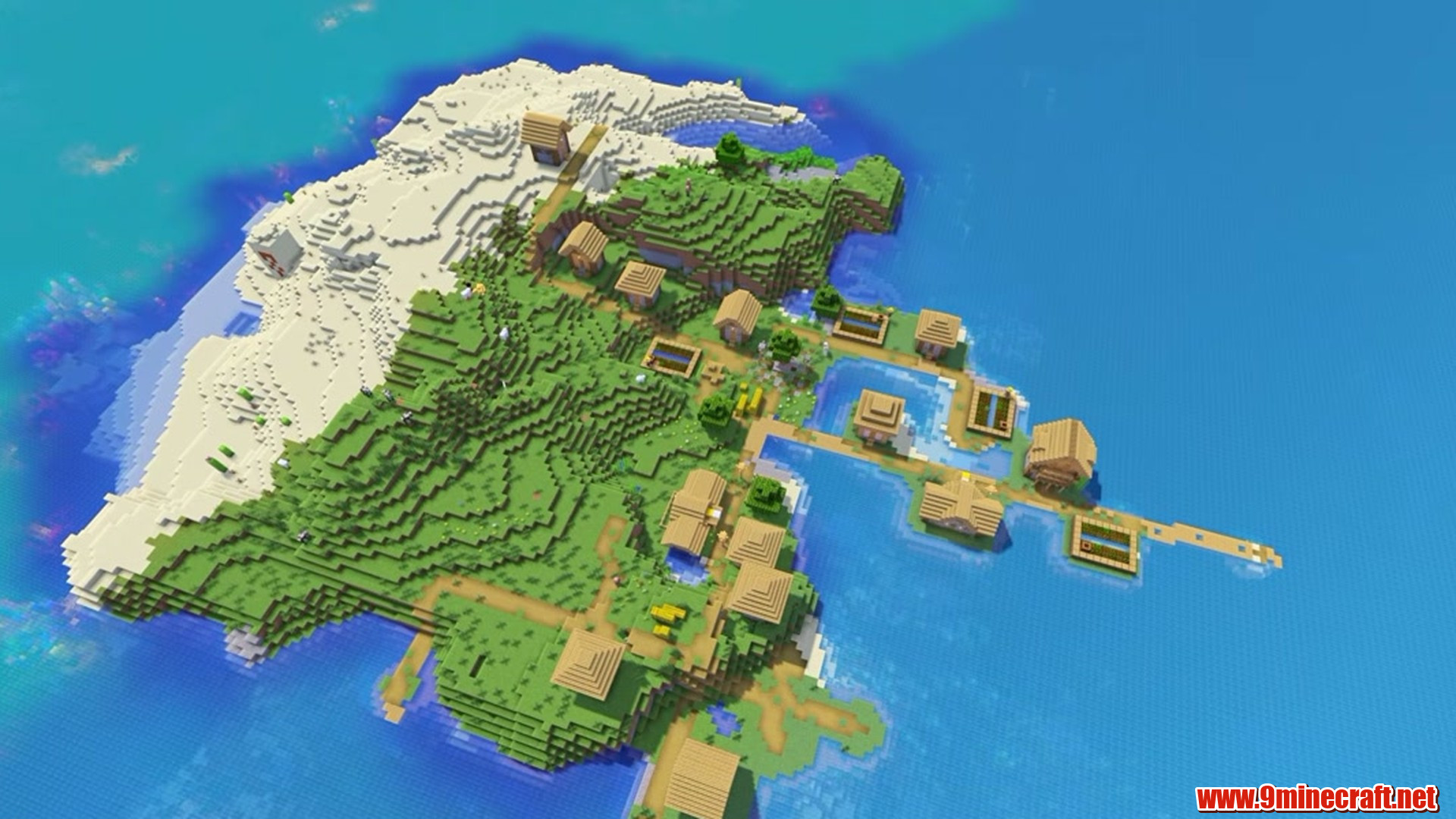 25 Epic Survival Island Seeds For Minecraft (26.2) – Java &Amp; Bedrock Edition 36 Desert temple and village island - minecraft seed -4635048441493682649