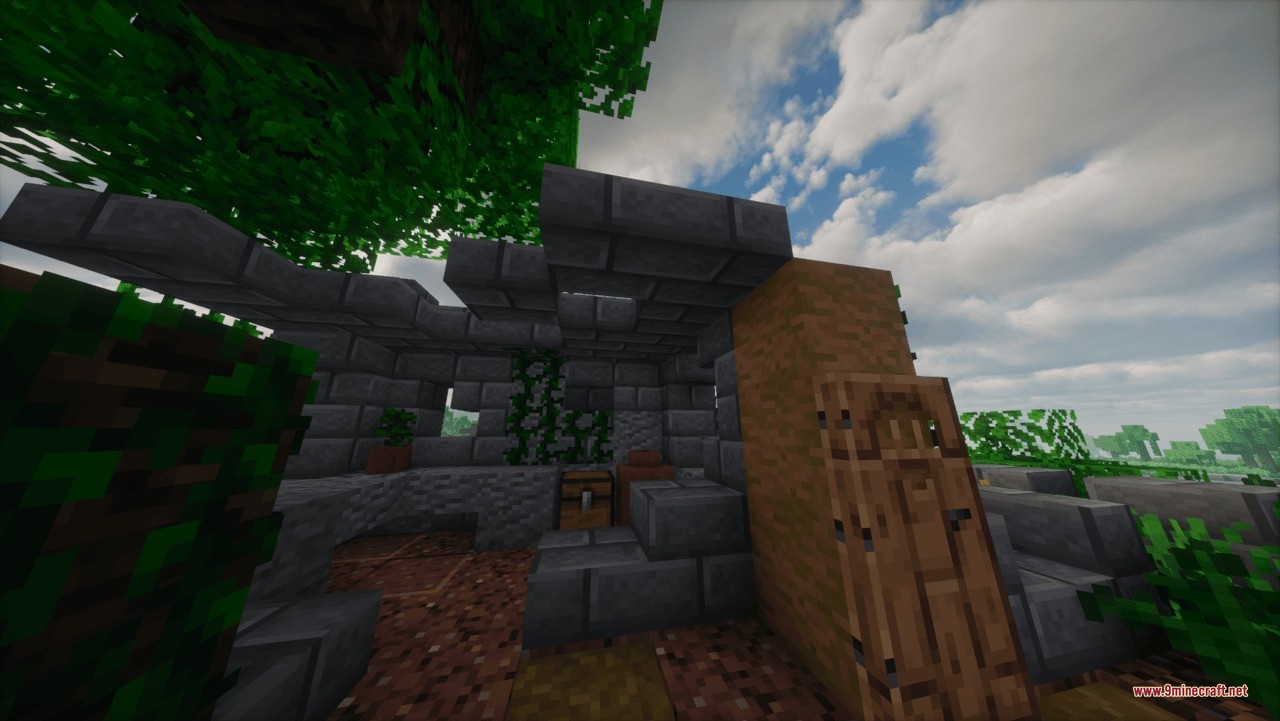 Aztec Temple &Amp; Ruins Ruins Structure Data Pack (1.21.11, 1.21.1) 8 Overgrown stone ruins featuring a hidden loot chest inside a dark room