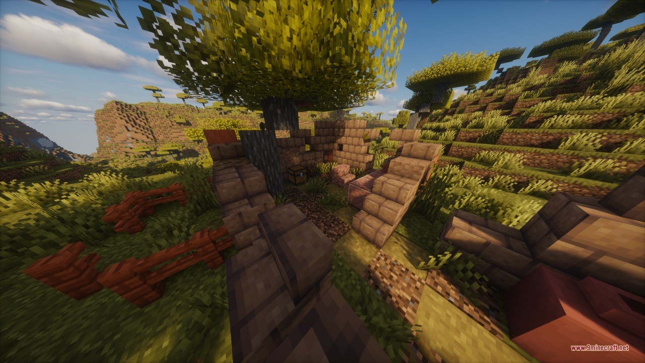 Aztec Temple &Amp; Ruins Ruins Structure Data Pack (1.21.11, 1.21.1) 9 Ancient stone ruins of a small house spawning in a savanna biome