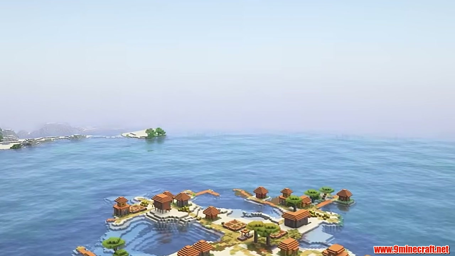 Best Seeds For Minecraft (26.2, 1.21.11) Part 11 – Java/Bedrock Edition 7 Second landscape view of island village harbor
