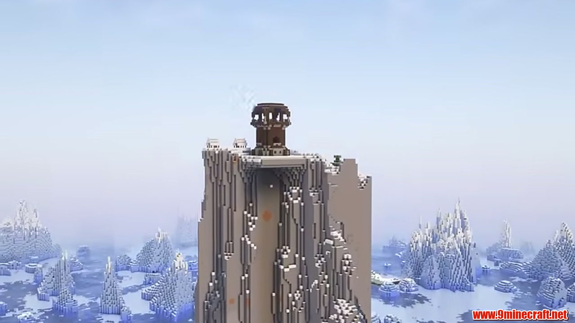 Best Seeds For Minecraft (26.2, 1.21.11) Part 11 – Java/Bedrock Edition 13 Second landscape view of snowy outpost pillar