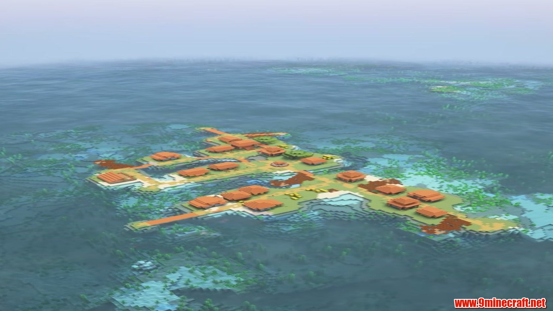 Second landscape view of isolated coral village