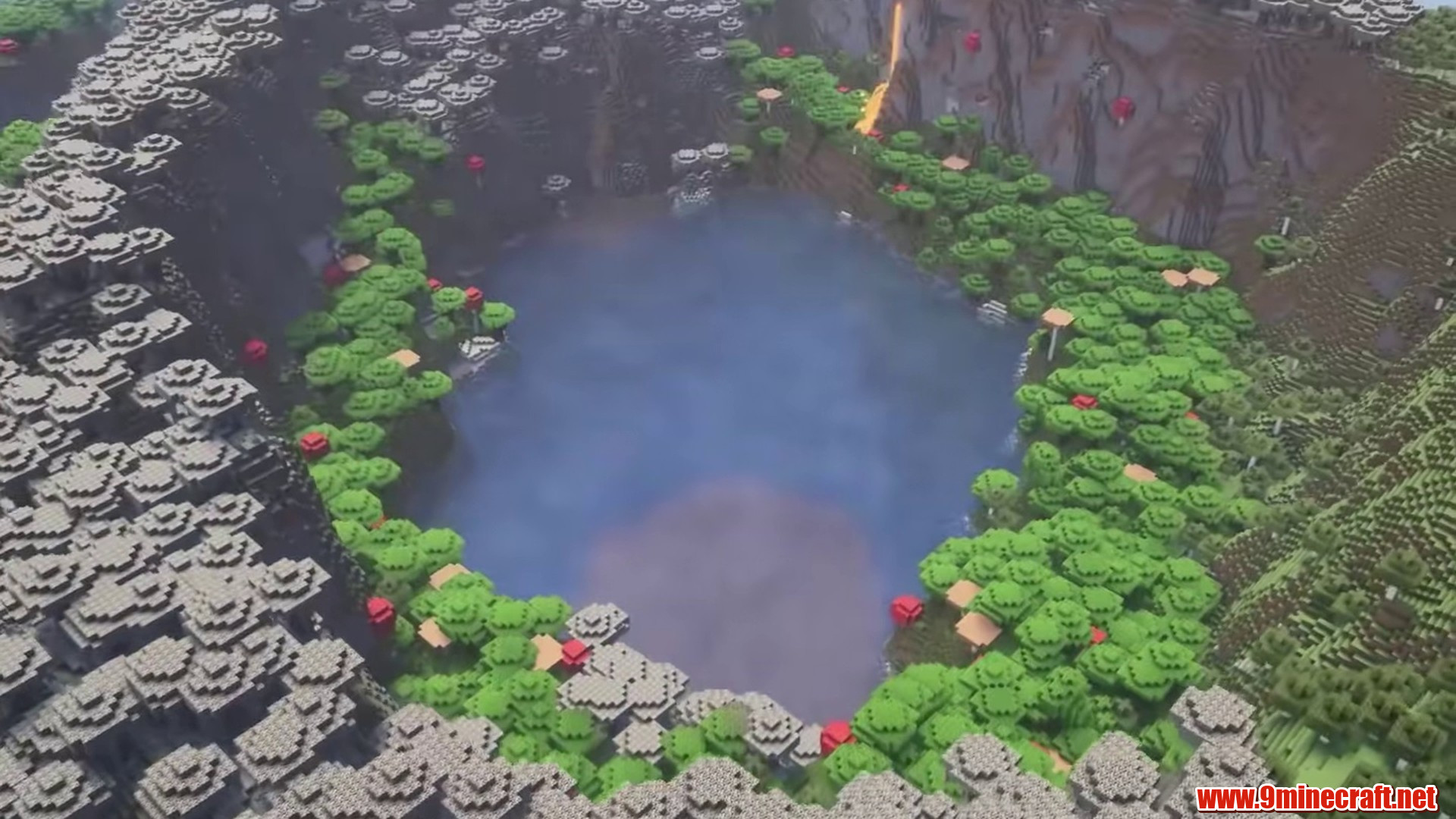 Best Seeds For Minecraft (26.2, 1.21.11) Part 4 – Java/Bedrock Edition 3 Pale garden forest surrounding a deep lake basin