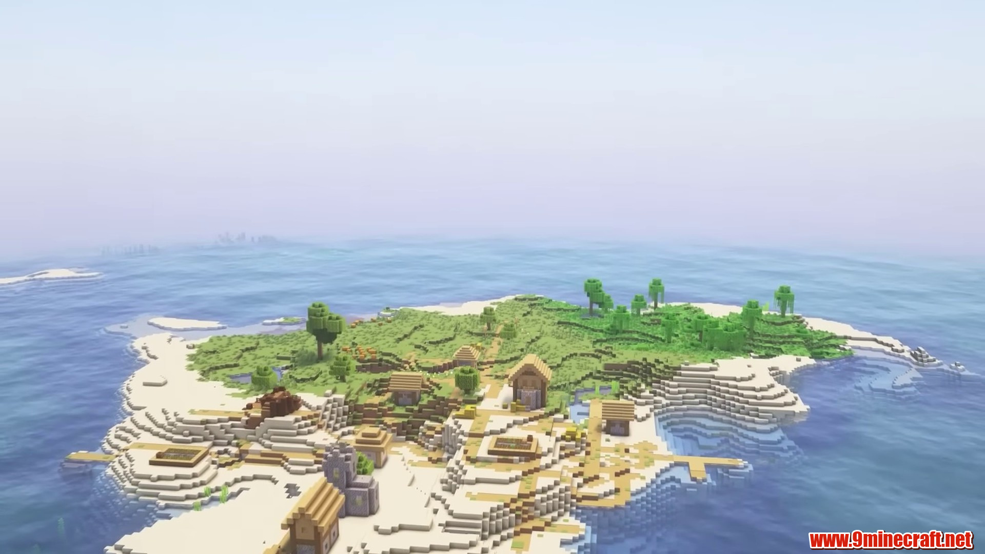 Best Seeds For Minecraft (26.2, 1.21.11) Part 4 – Java/Bedrock Edition 5 Compact village island surrounded by ocean