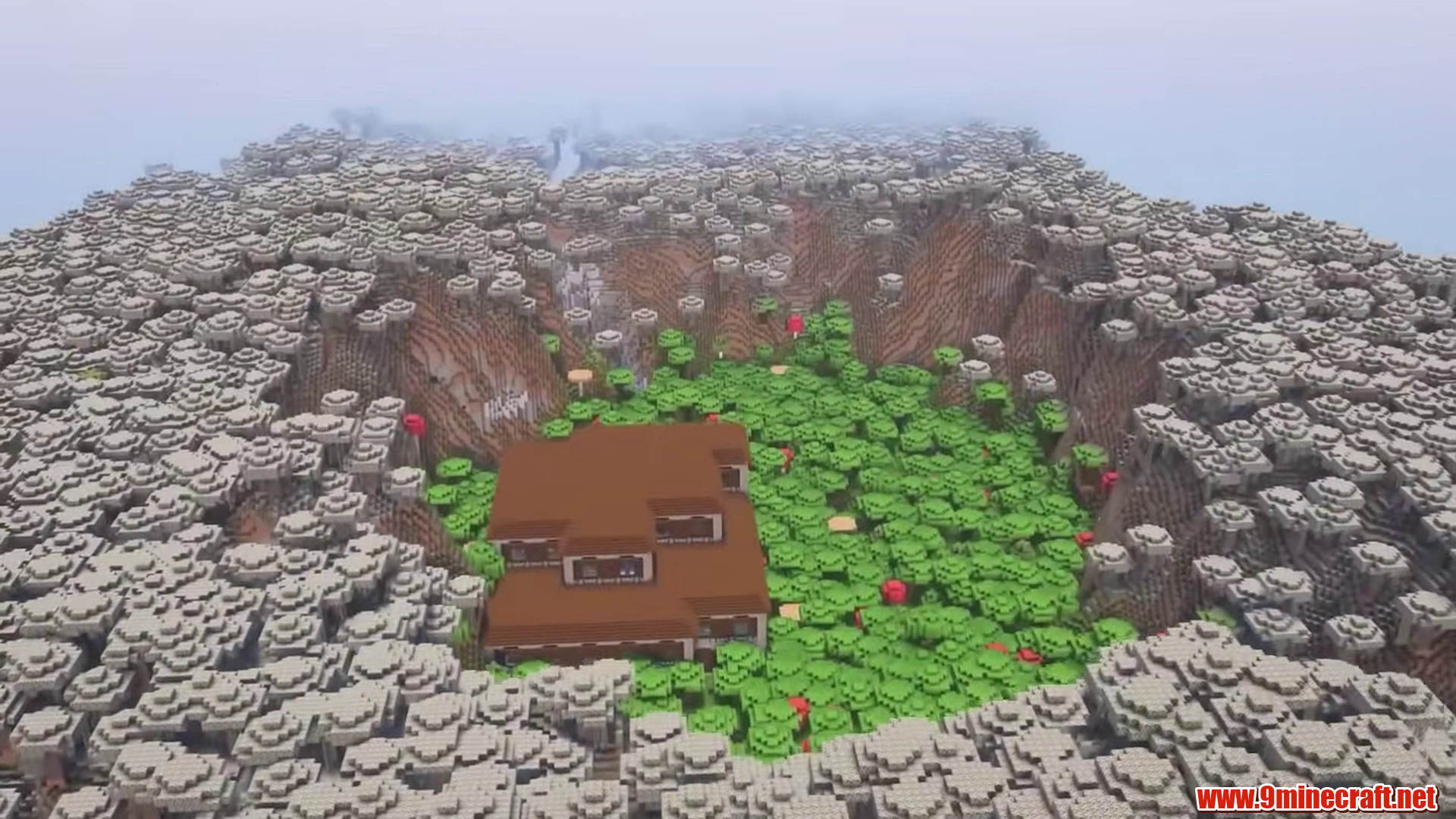 Best Seeds For Minecraft (26.2, 1.21.11) Part 4 – Java/Bedrock Edition 9 Woodland mansion surrounded by a pale forest basin