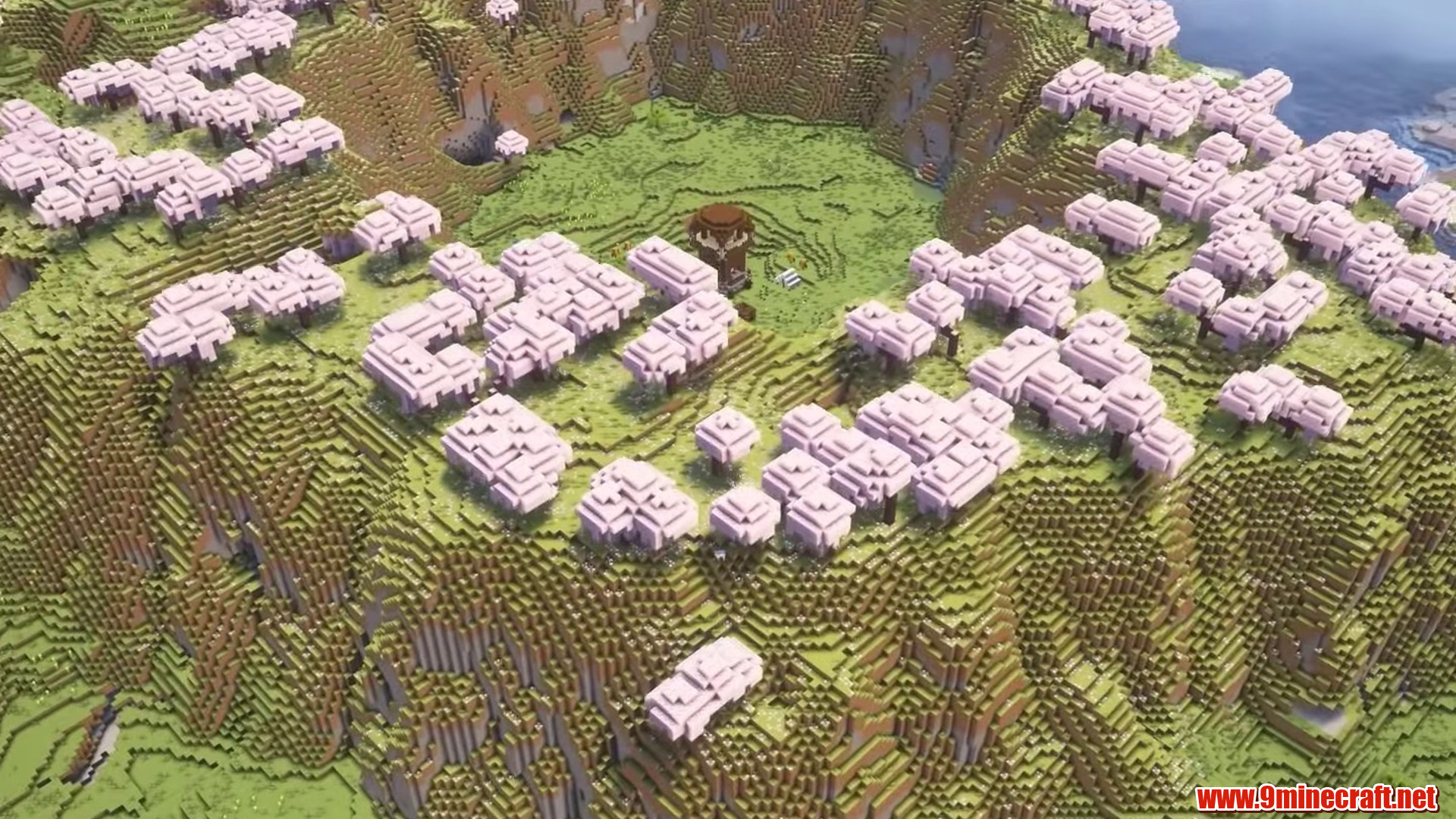Peaceful outpost in minecraft seed 69420284357104540