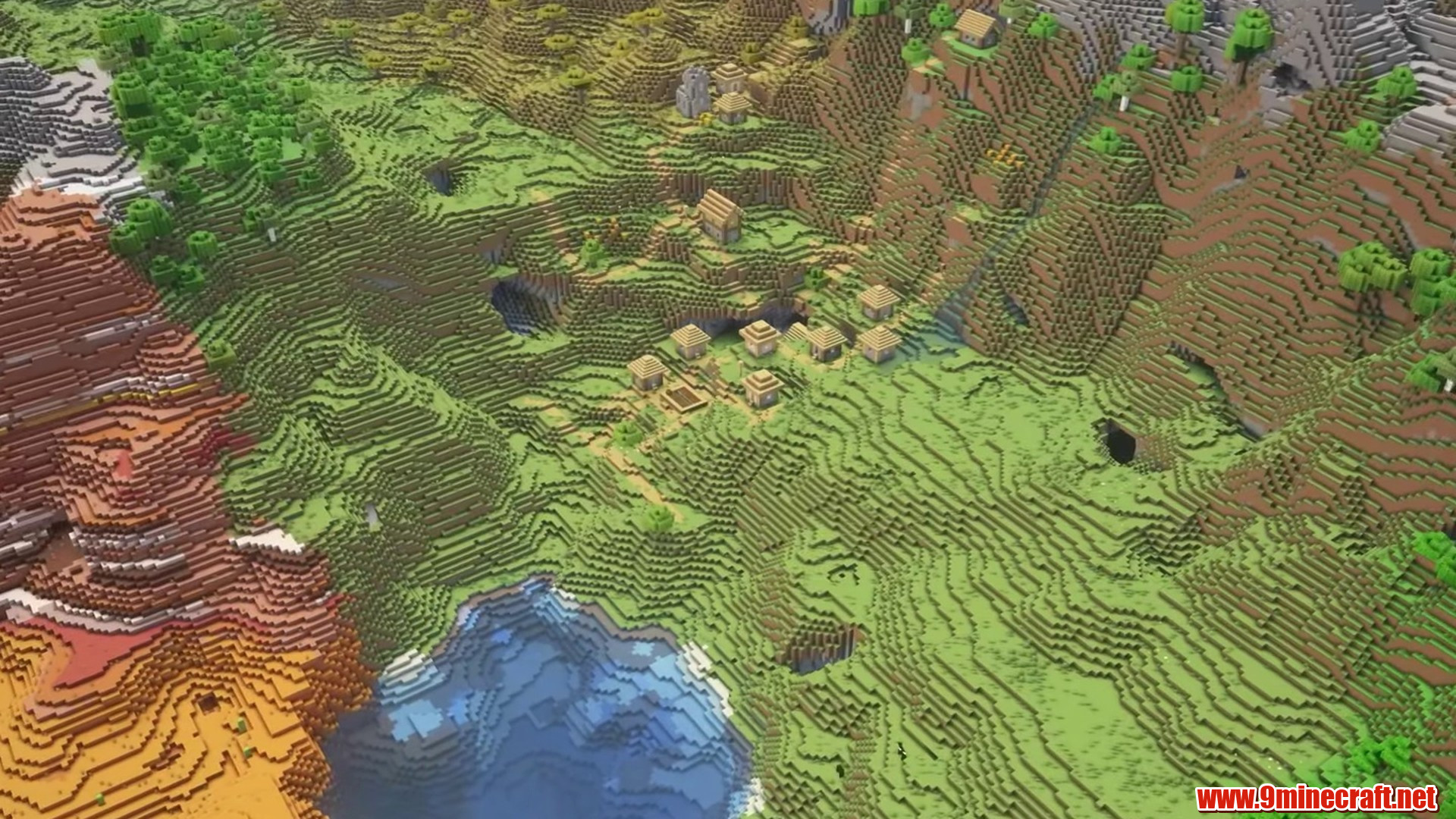 Lovely valley in minecraft seed 6942694273415860939