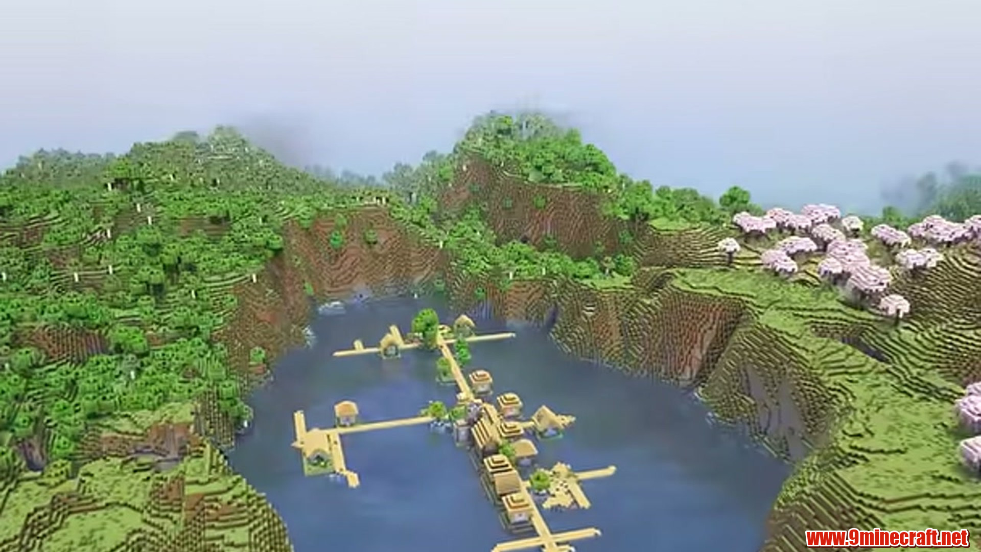 Best Seeds For Minecraft (26.2, 1.21.11) Part 8 – Java/Bedrock Edition 13 Second view of villager's lake terrain