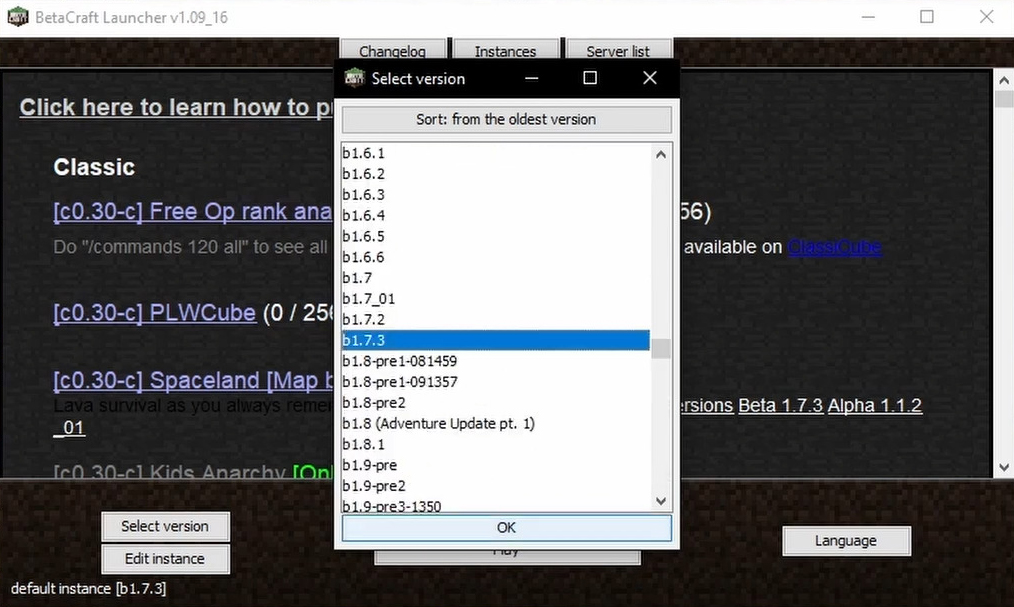 Betacraft launcher screenshots 5