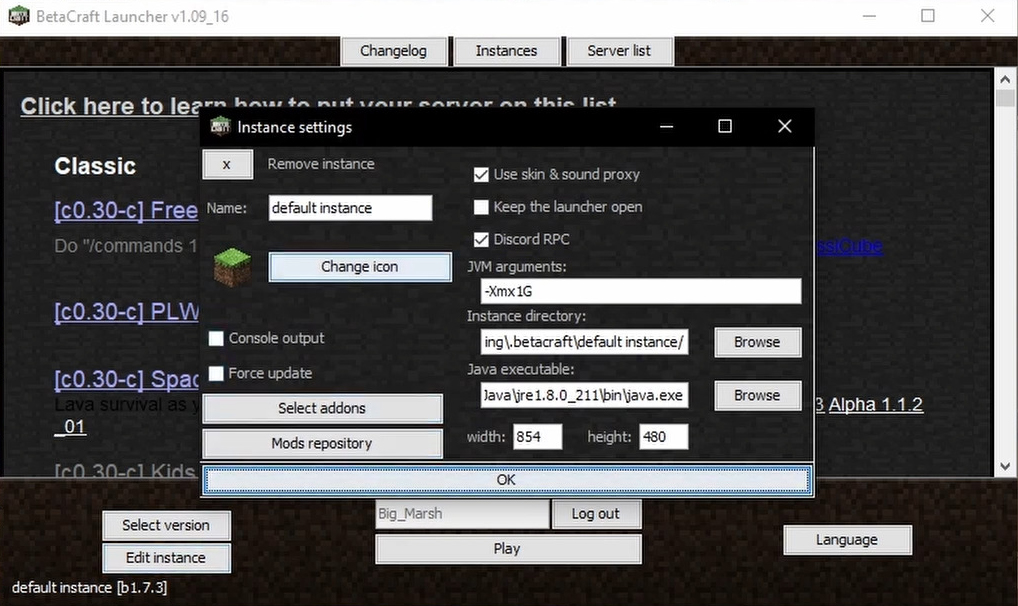 Betacraft launcher screenshots 6