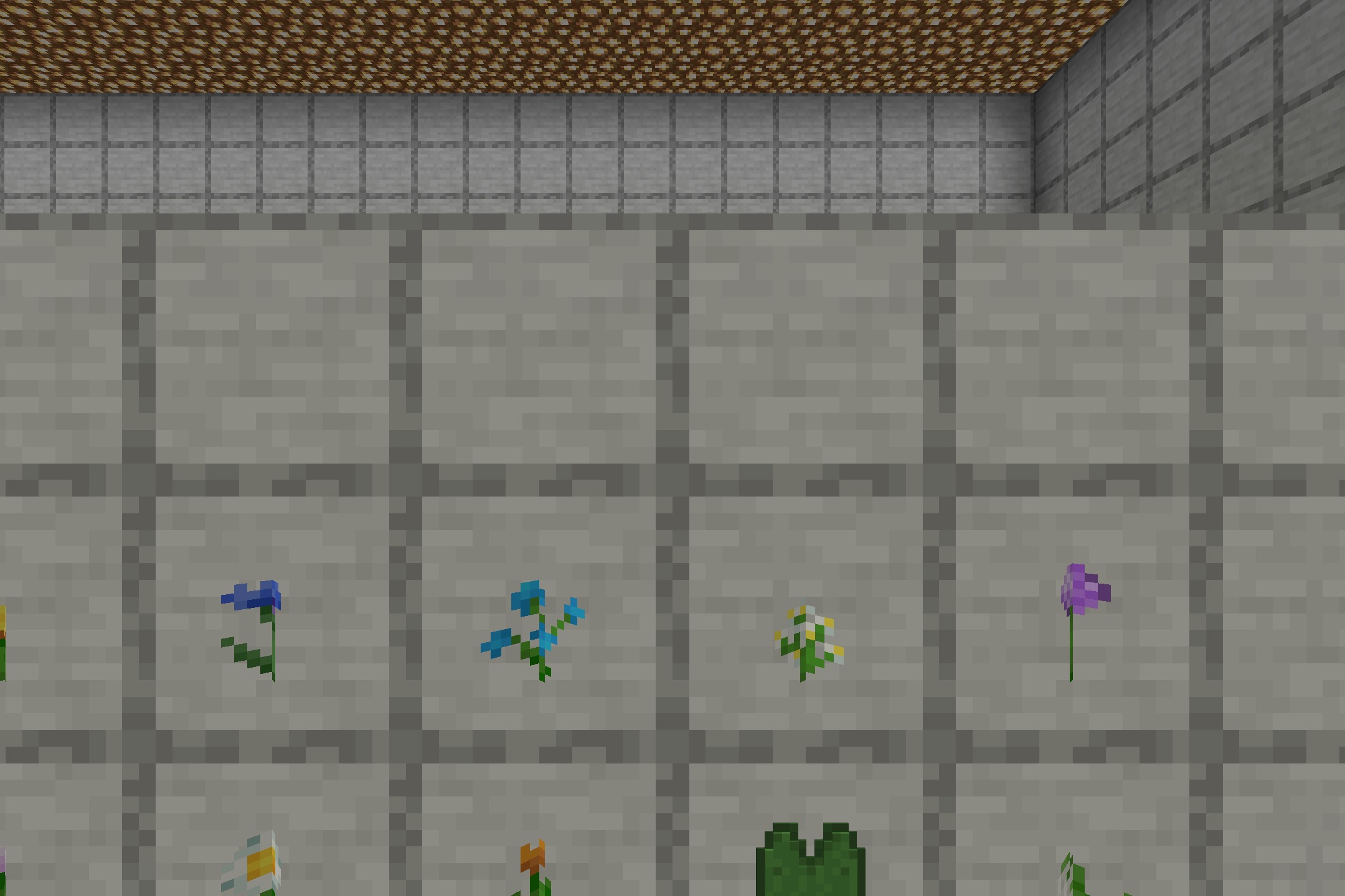 Better Foliage Add-On Resource Pack (26.1.2, 1.20.1) – Charming 3D Flora 5 Close up view of flowers and a lily pad inside item frames on stone