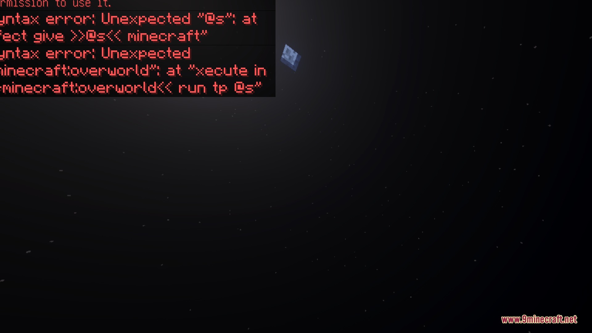 Bsl Vibrant Visuals Shader (26.X) – Clear Water And Glowing Ores Without Rtx 6 Minecraft night sky with red command syntax error text on screen