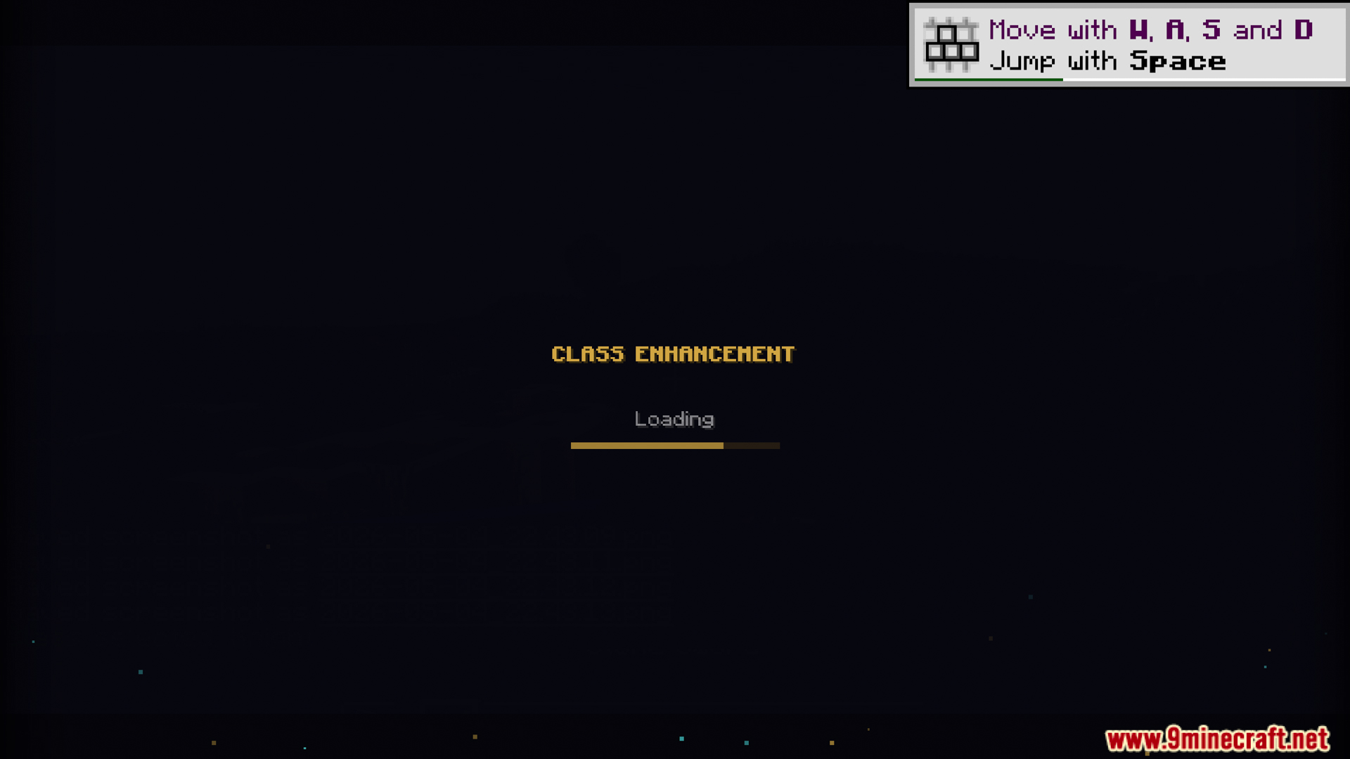 Loading screen after selecting a class enhancement