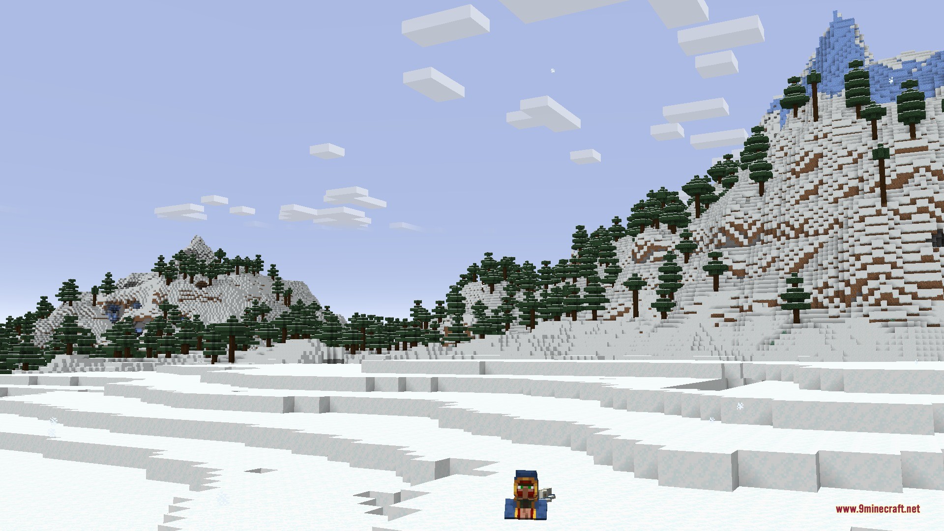 Cliff Under A Tree Cliff Tree Data Pack (26.1.2, 1.20.1) 2 A wandering trader stands in a snowy tundra biome with tall pine trees