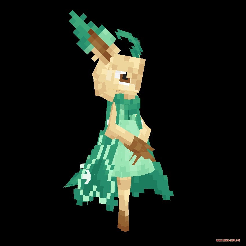 Cobblemon Infinite Fusion Data Pack (1.21.1) – Fuse Monsters Into Custom Battle 5 Leafeon hybrid showcasing vibrant green leaf accents across its body