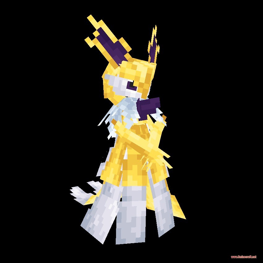 Cobblemon Infinite Fusion Data Pack (1.21.1) – Fuse Monsters Into Custom Battle 6 Jolteon and gardevoir fusion model with spiky yellow fur and lightning details