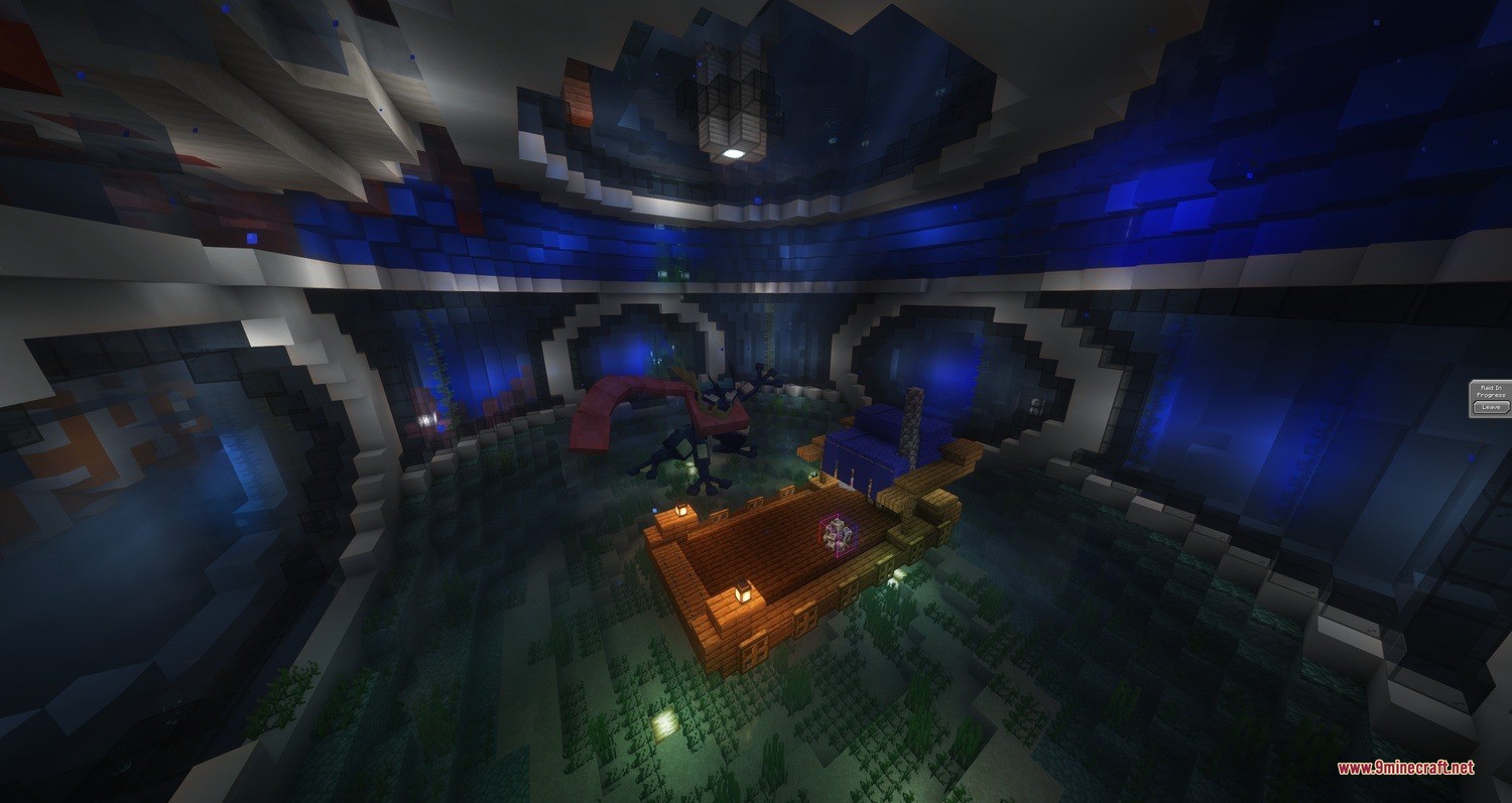 Cobblemon Raid Dens Addon Raid Den Designs Data Pack (1.21.11, 1.21.1) 2 A greninja stands inside a large underwater bubble sphere for raid battles