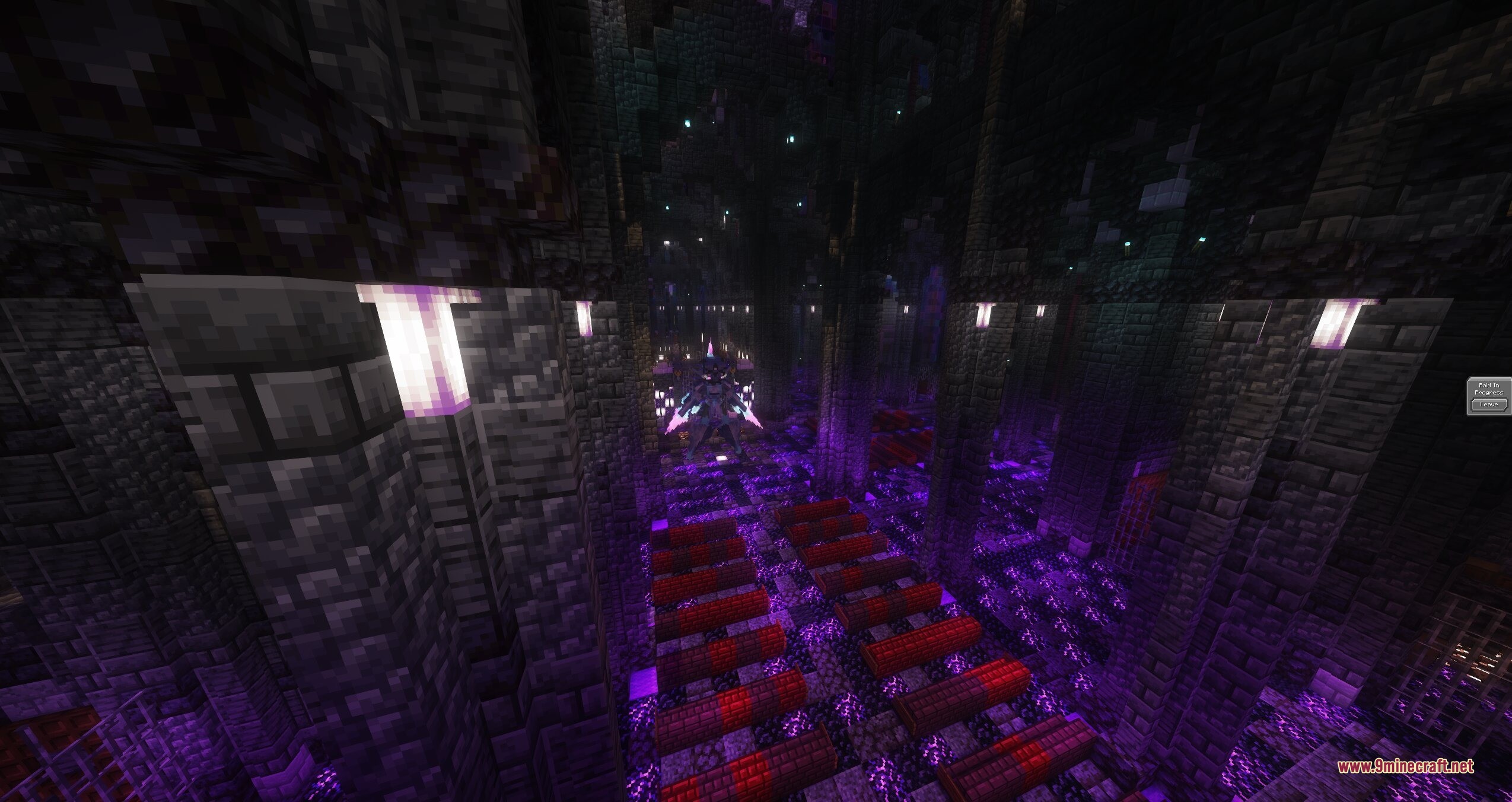 Cobblemon Raid Dens Addon Raid Den Designs Data Pack (1.21.11, 1.21.1) 3 A shadowy creature waits inside an eerie cathedral lit by purple energy