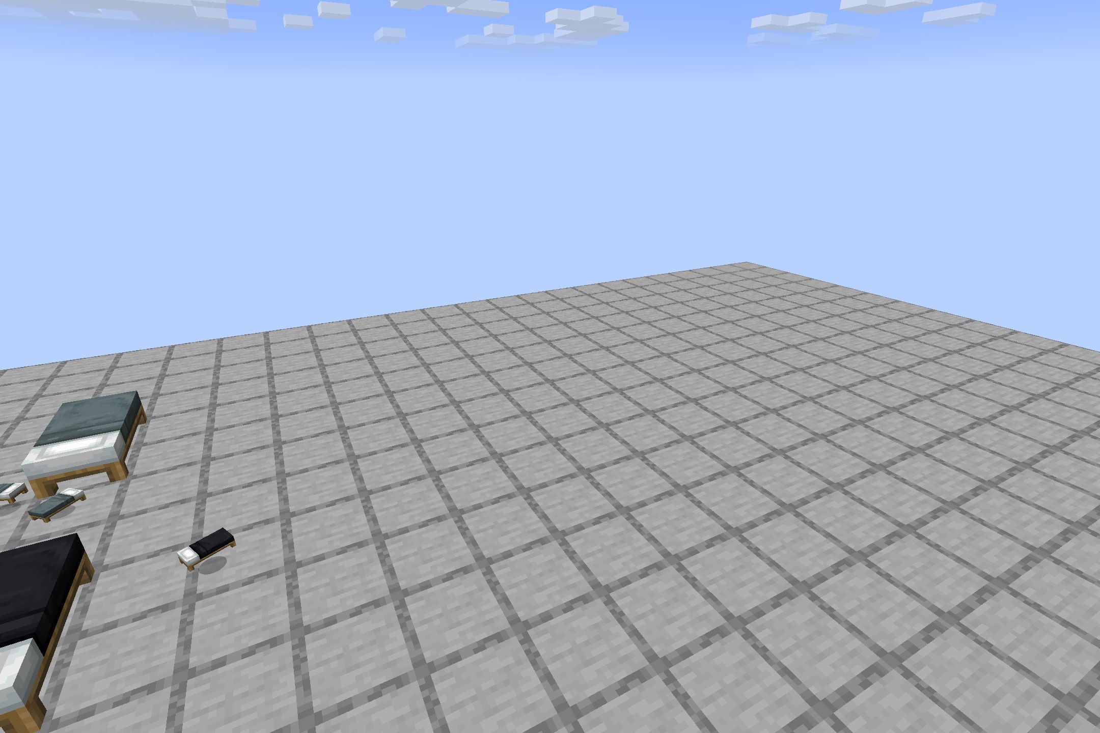 Cozy Beds Resource Pack (1.21.11) – Cozy Visual Blankets For A Warmer Night 7 Several beds with blankets on a large platform under a clear sky