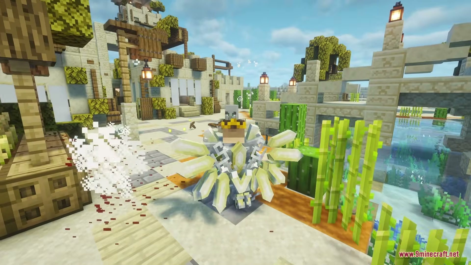 Crystal Chronicles Iron’s Spells ‘N Spellbooks Mod (1.21.1) 8 A player wearing glowing prismatic armor from the crystal chronicles mod