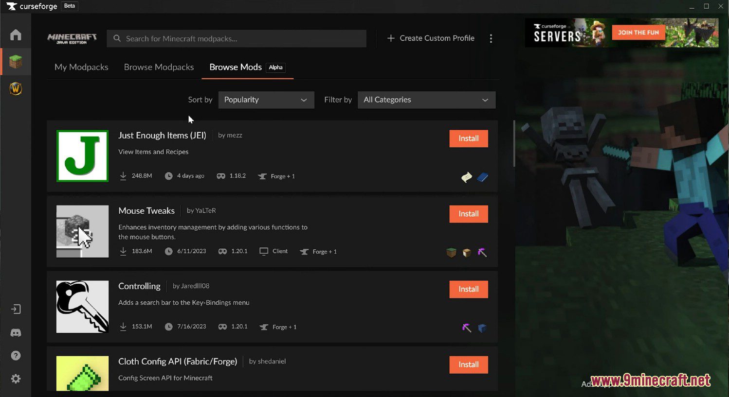 Curseforge Launcher (26.2, 1.20.1) – Easy Install Minecraft Mods &Amp; Modpacks 6 Curseforge launcher screenshots 5
