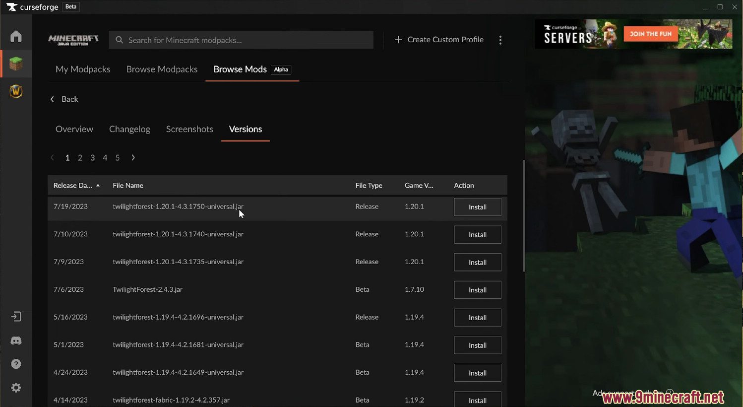 Curseforge Launcher (26.2, 1.20.1) – Easy Install Minecraft Mods &Amp; Modpacks 8 Curseforge launcher screenshots 7