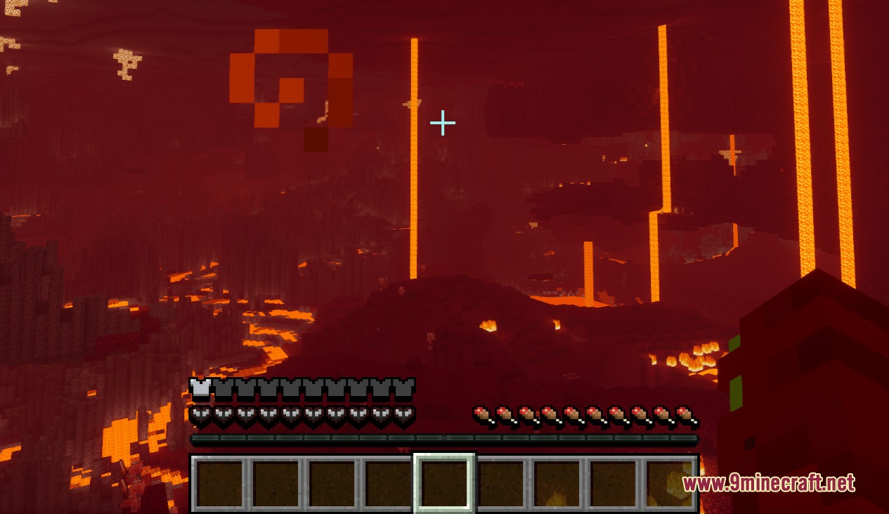 Dimensional vitals case resource pack showing custom status icons in the nether dimension