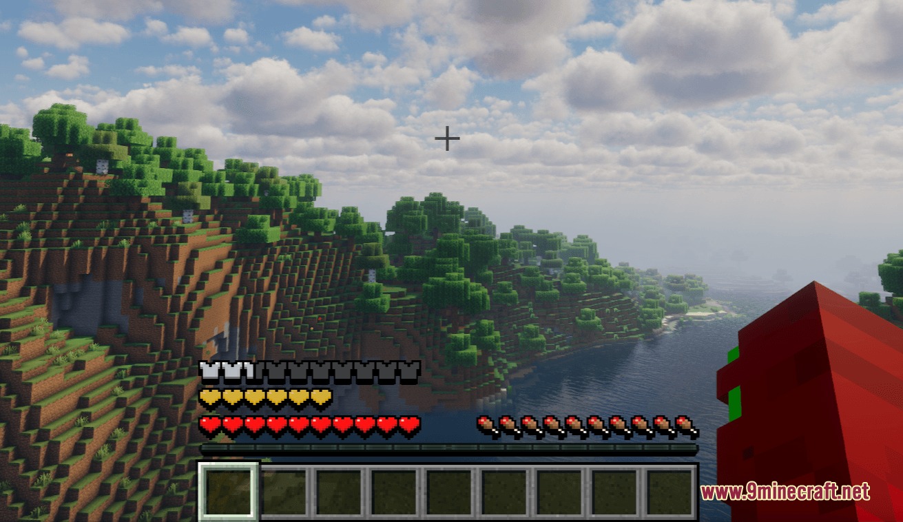 Dimensional vitals case resource pack showing custom health and armor icons in minecraft