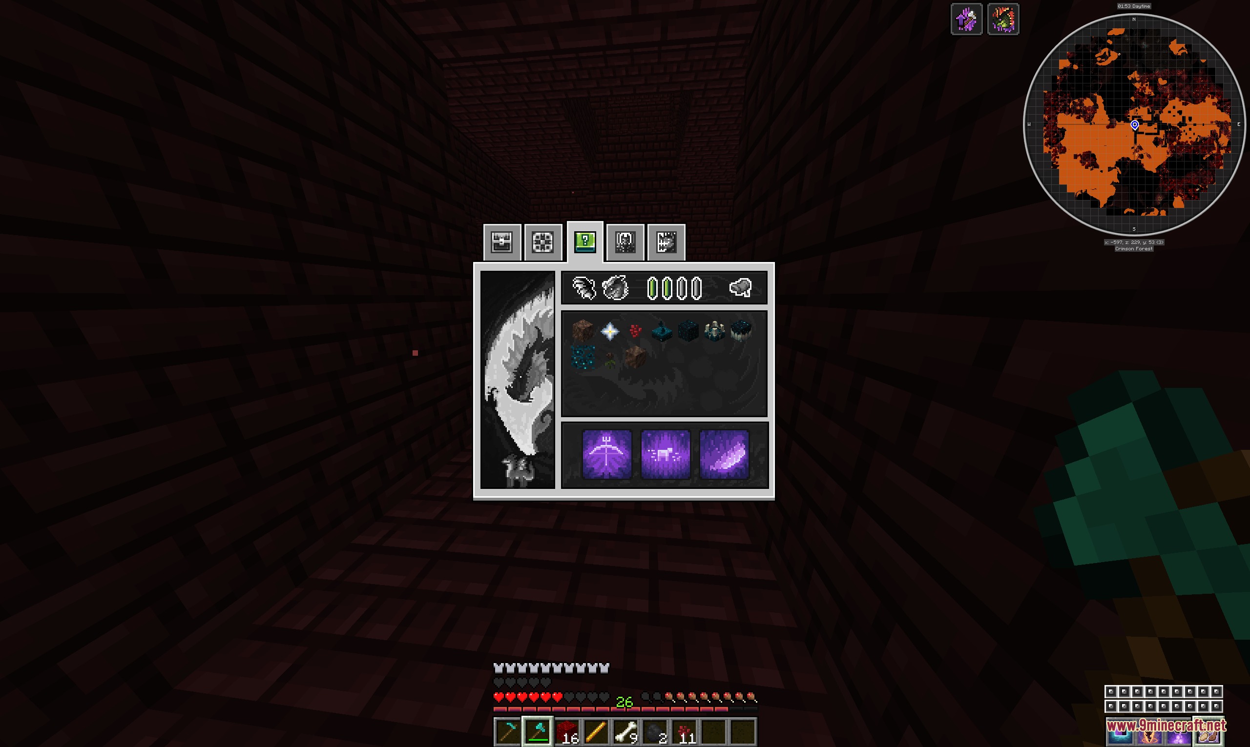 Dragon Survival Sculk Addon Resource Pack (26.1.2, 1.20.1) 2 The dragon survival sculk addon menu displays new abilities and sculk items