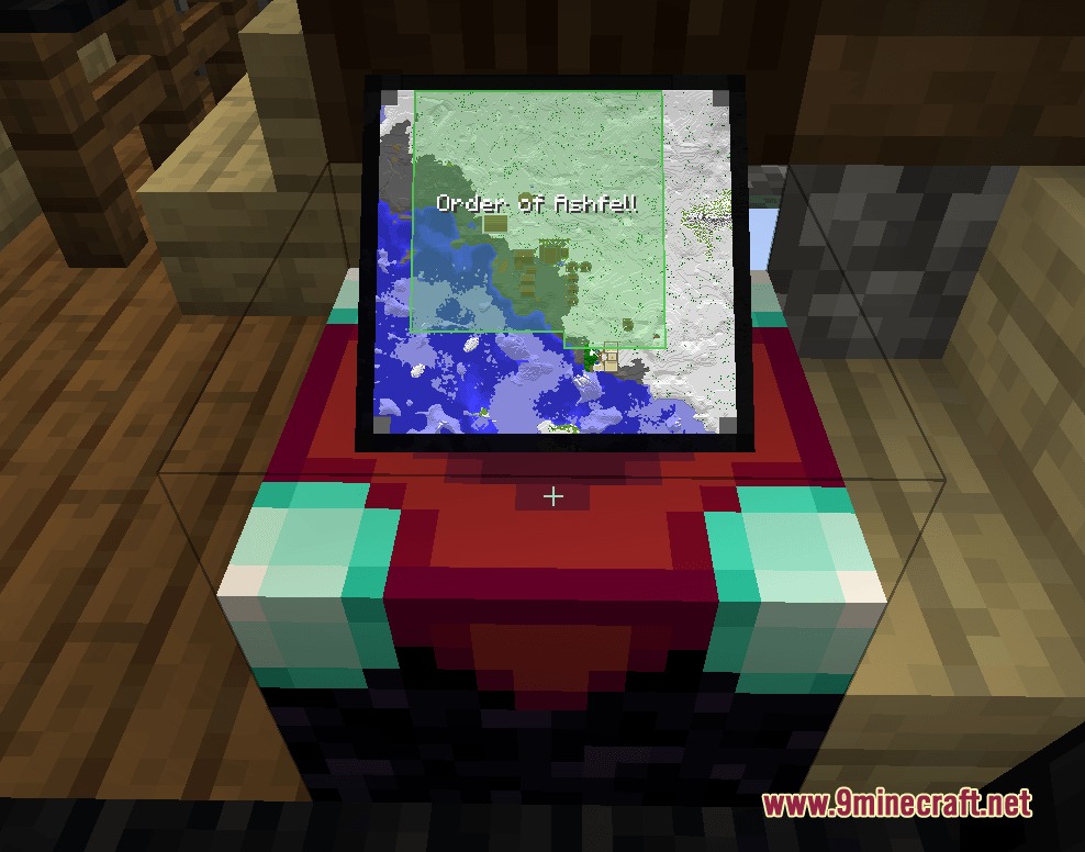 Territory table block displaying a map with green highlighted faction land claims