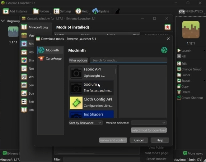 Extreme Launcher (26.2, 1.20.1) – An Open-Source Minecraft Launcher 5 Extreme launcher screenshots 4