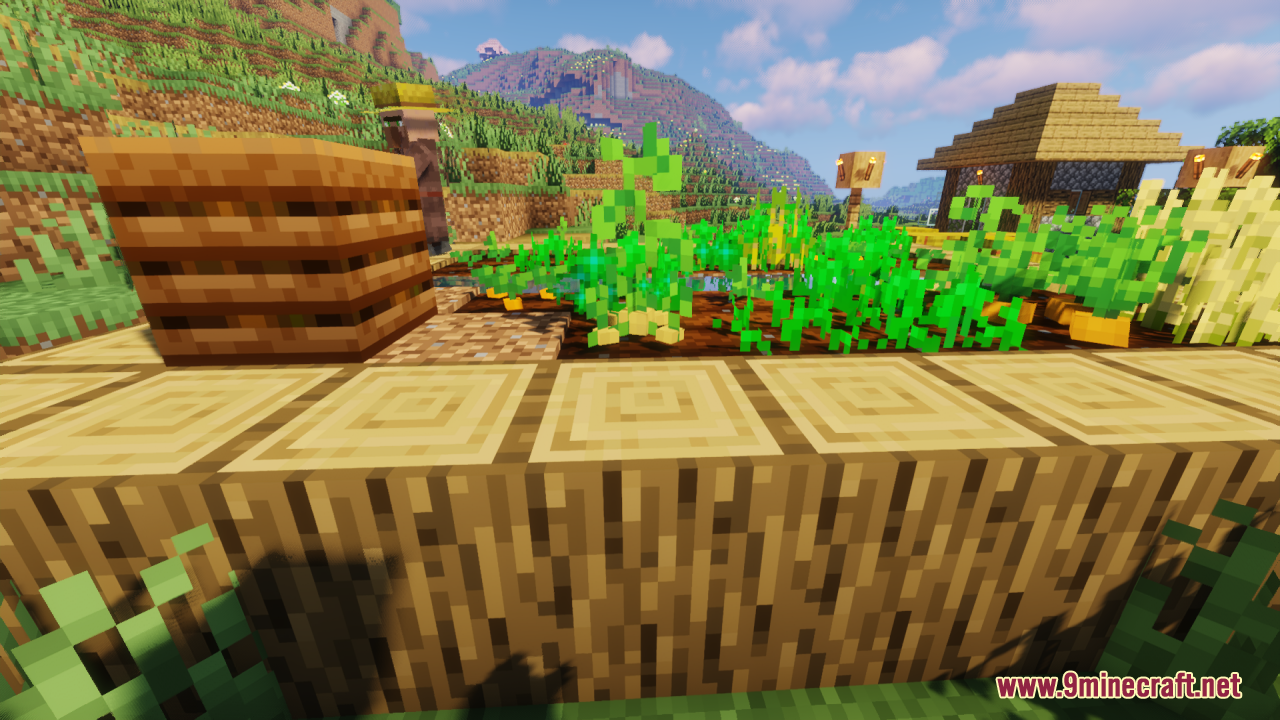 Farm 3D Resource Pack (26.2, 1.20.1) – Makes Minecraft Plants 3D 6 3d carrots and potatoes growing in a village farm plot