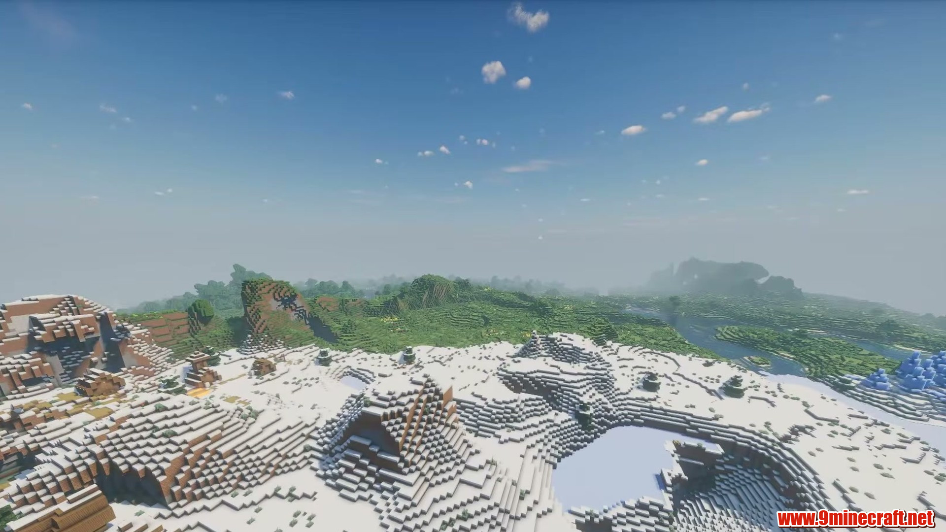 Snow flat village in minecraft seed -4043072359363672561