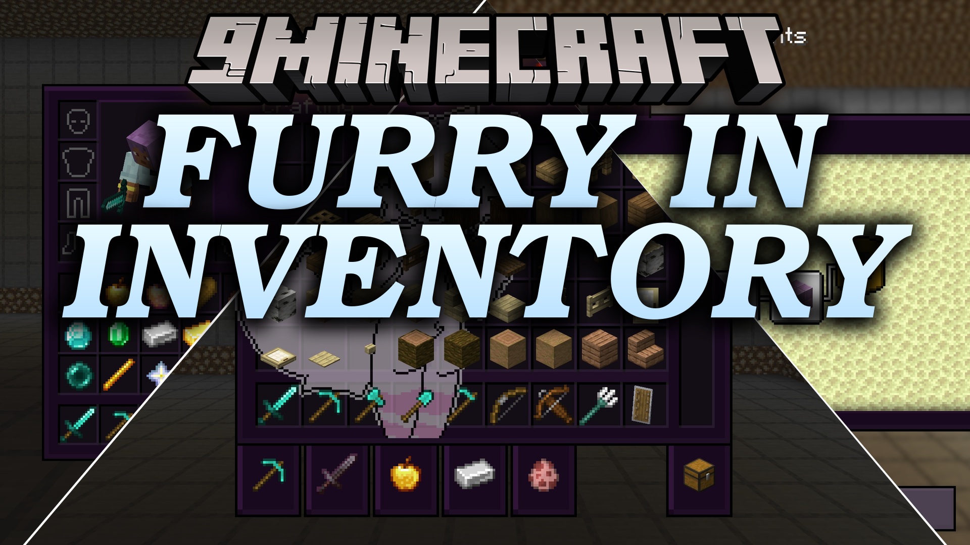 Furry in Inventory Resource Pack (26.2, 1.20.1) – Dark Purple Menus and Custom