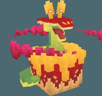 Gmore Mons Data Pack (1.21.1) – Battle Missing Giant Monsters In Cobblemon 3 Giant green monster emerging from a red and yellow cake structure