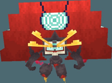 Gmore Mons Data Pack (1.21.1) – Battle Missing Giant Monsters In Cobblemon 5 Giant blocky beetle creature with a massive red shell and glowing blue eyes