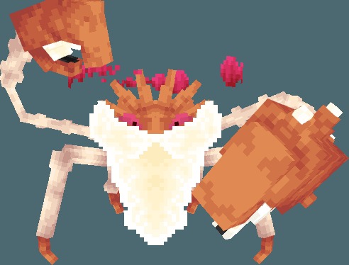 Gmore Mons Data Pack (1.21.1) – Battle Missing Giant Monsters In Cobblemon 8 A giant pixelated kingler model with massive orange claws and white beard