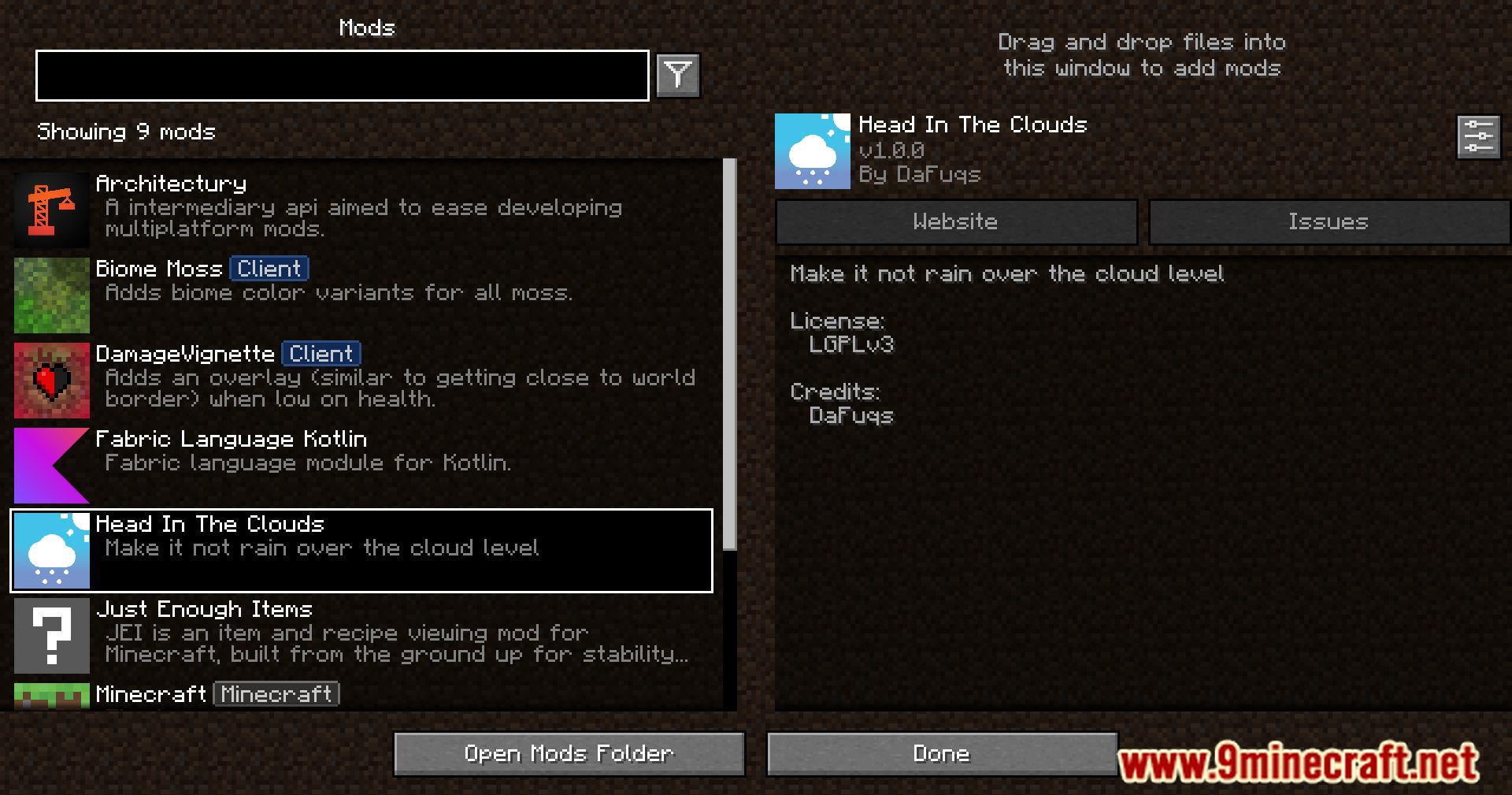 Head In The Clouds Mod (26.2, 1.20.1) – Immersive Weather Dynamics 2 Head in the clouds mod screenshots 1