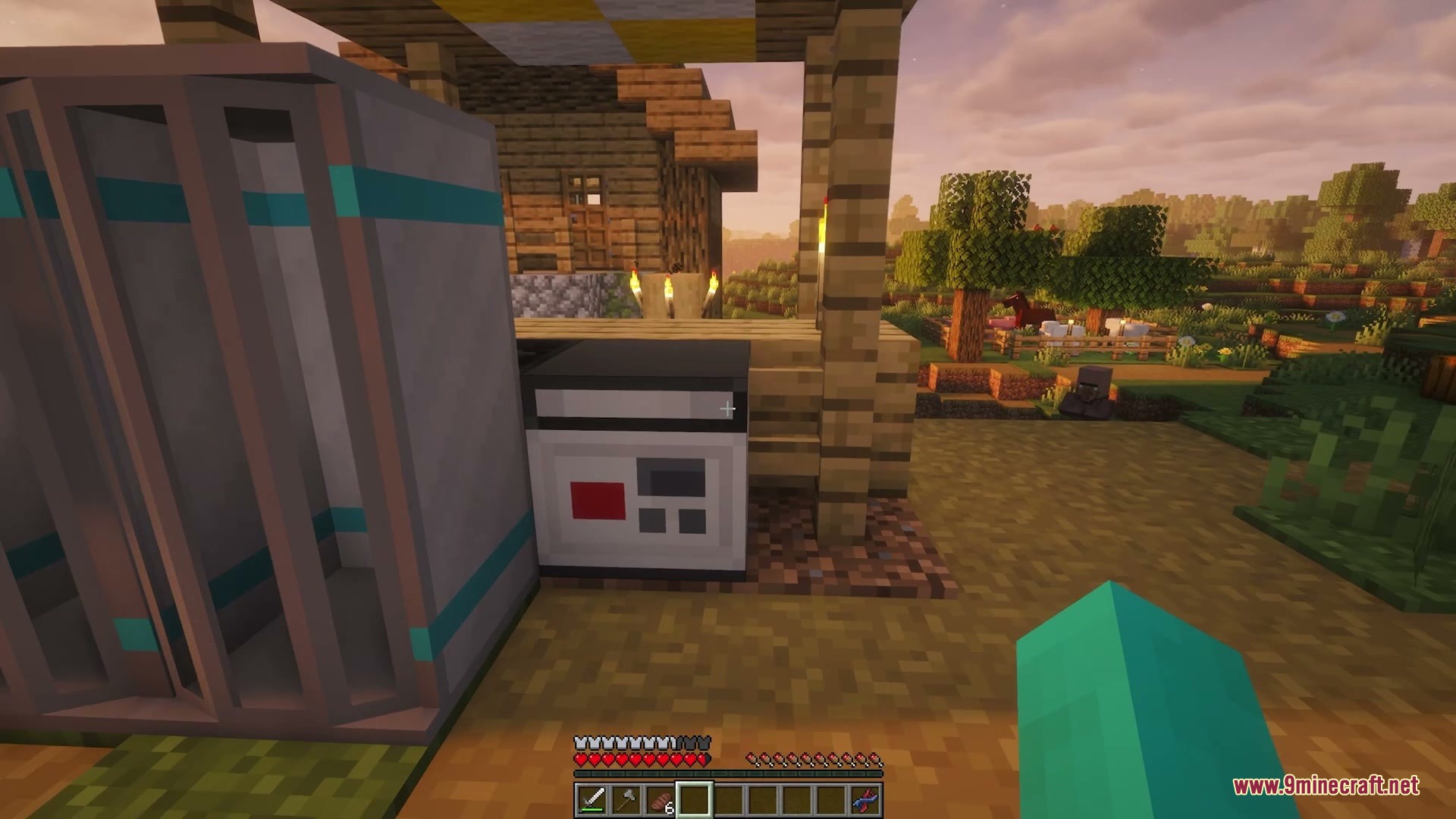 Hollow Vessel Projection Mod (1.21.1, 1.20.1) – Survive Hardcore Mode 2 A shell forge machine sits next to a large container in minecraft