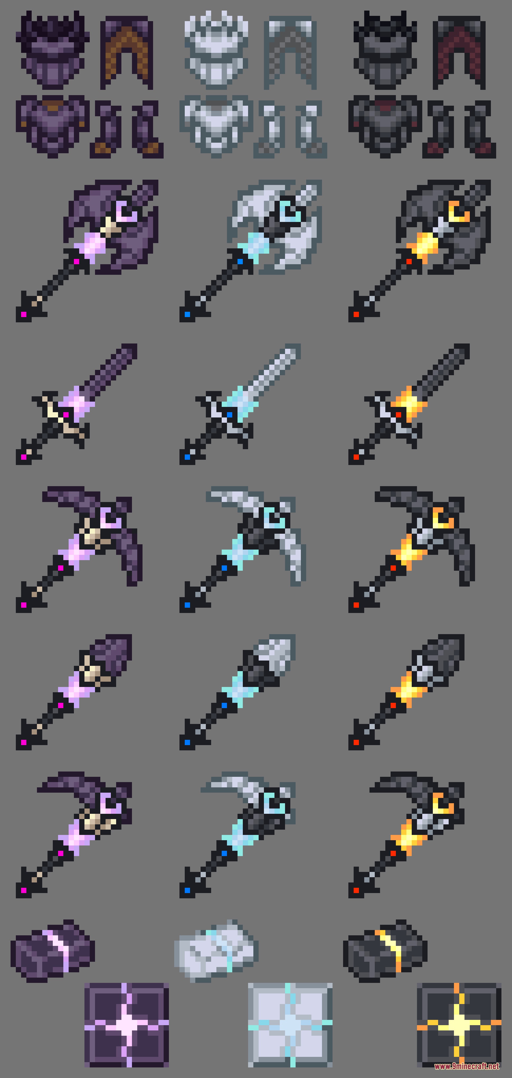 Ice &Amp; Fire Dragonsteel Weaponry Resource Pack (1.20.1) 2 Ice and fire dragonsteel weaponry resource pack showcase of various tools and armor