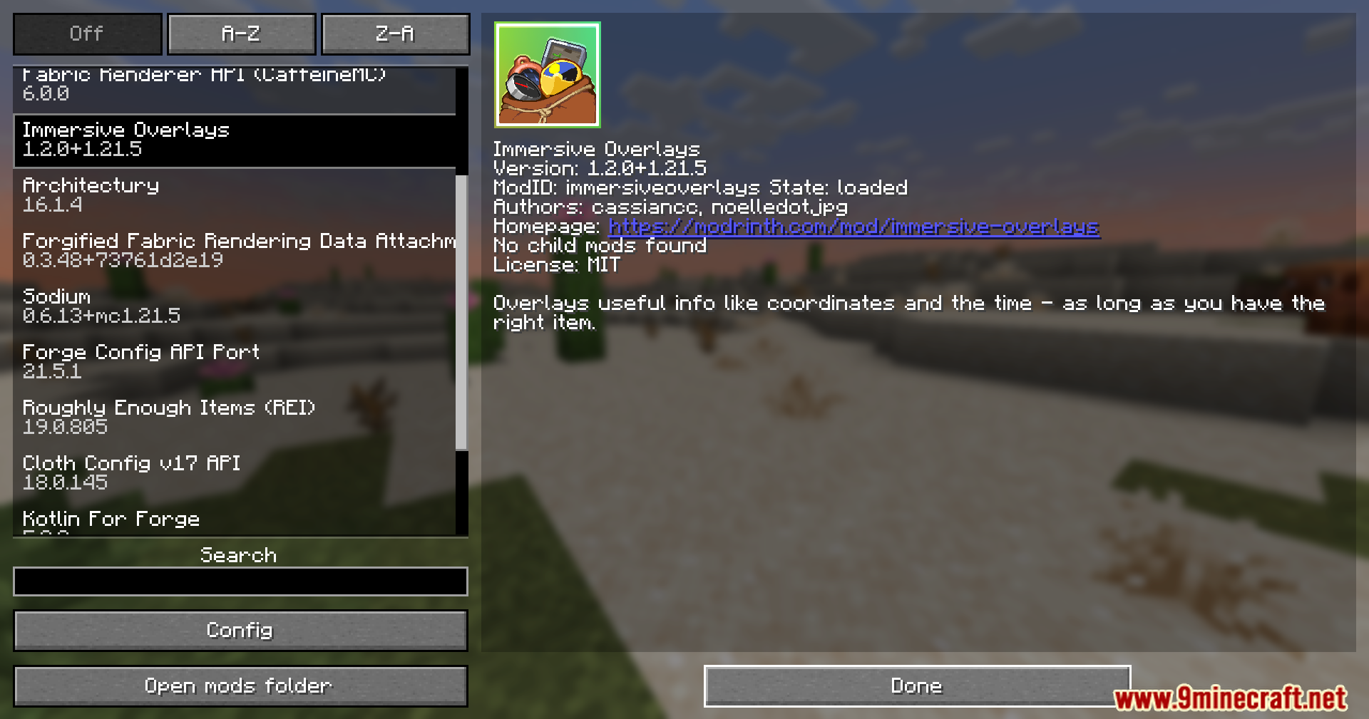 Immersive Overlays Mod (26.2, 1.20.1) – Immersive Hud Based On Inventory 2 Immersive overlays mod screenshots 1