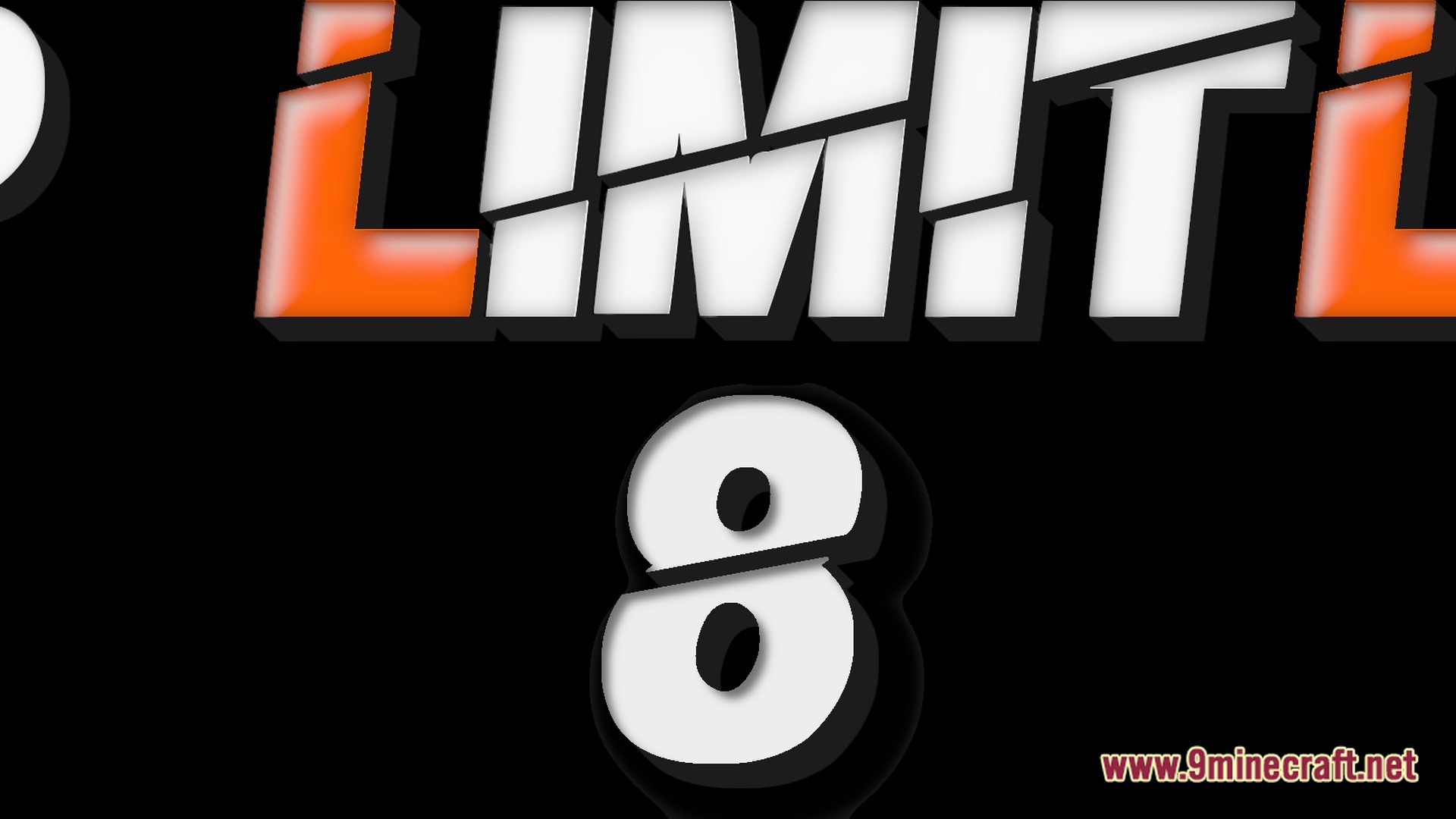 A stylized graphic displaying the word limit and the number eight on a black background