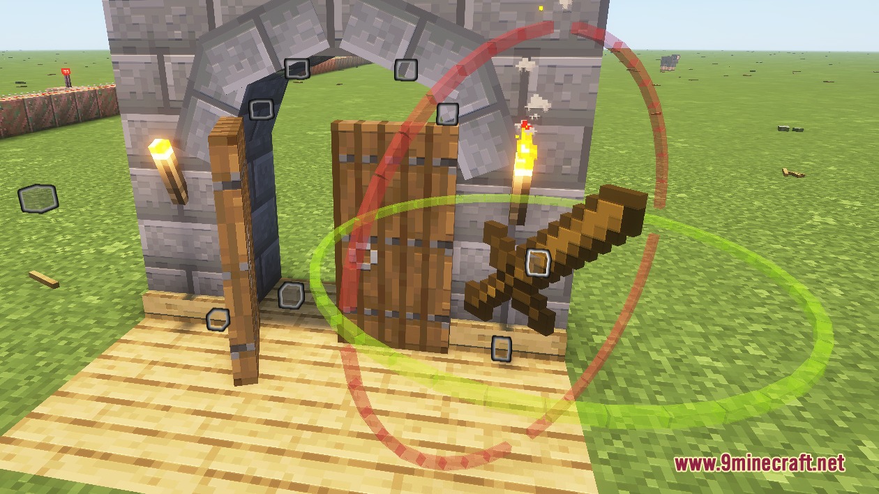 Inherent Statues Mod (26.2, 1.21.11) – Decorate Survival Bases With Custom 3D 4 Using inherent statues mod to rotate a wooden sword with circular tools