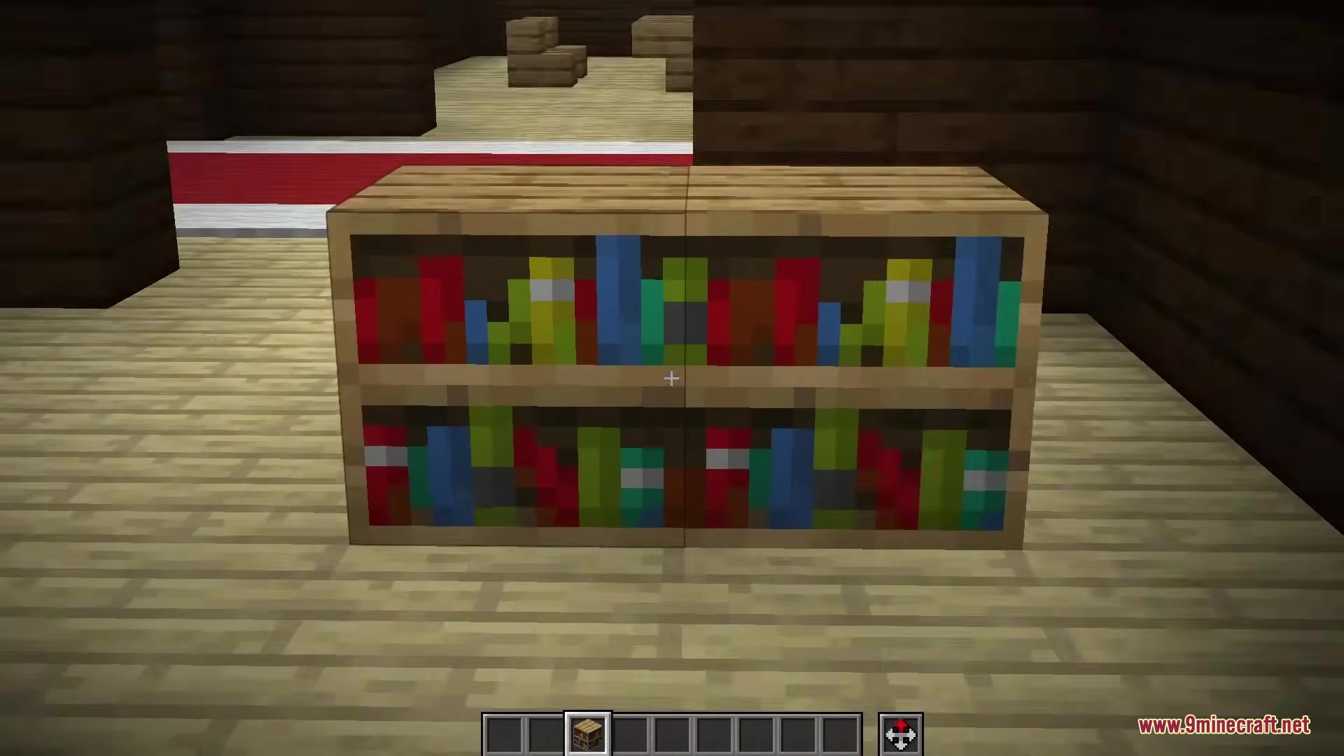 Keaton’s Reimagined Bookshelves Resource Pack (1.21.11, 1.20.1) 5 Close up view of the new bookshelf design from keaton reimagined bookshelves
