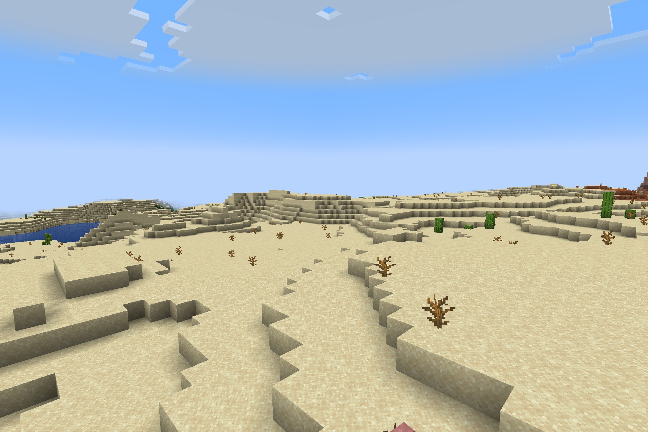 Maxgyro Ultimate Pvp Resource Pack (1.21.11, 1.21.1) – Sharp Black And Crimson 10 Vast desert landscape with sand dunes and sparse vegetation under blue sky
