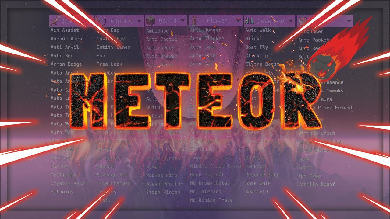 Meteor Client Mod (26.2, 1.20.1) – Xray, HUD, Fly