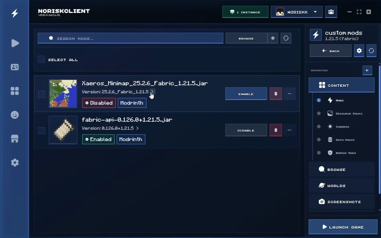 Norisk client launcher screenshots 3