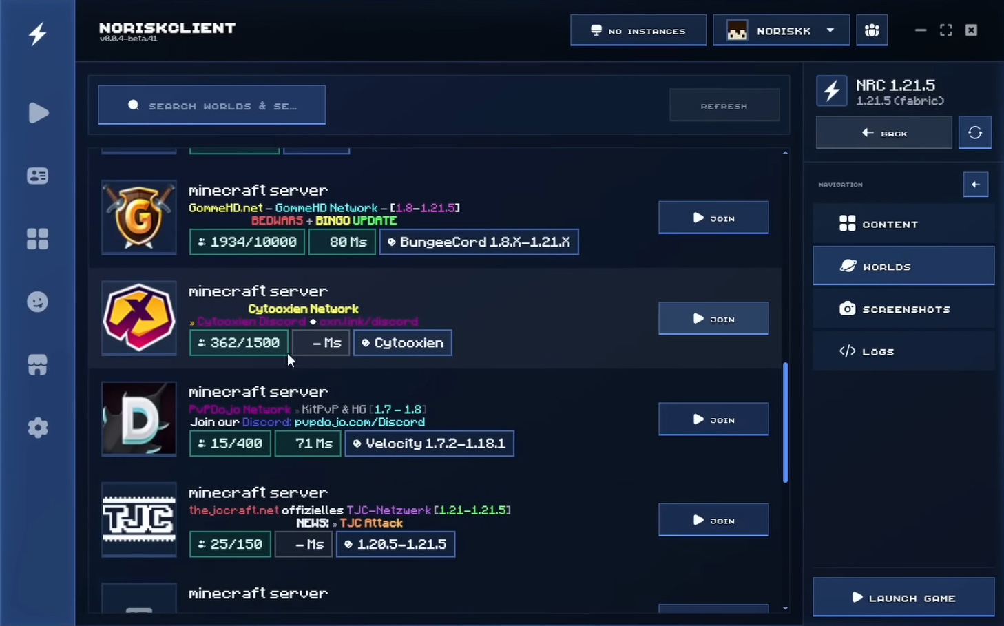 Norisk client launcher screenshots 4