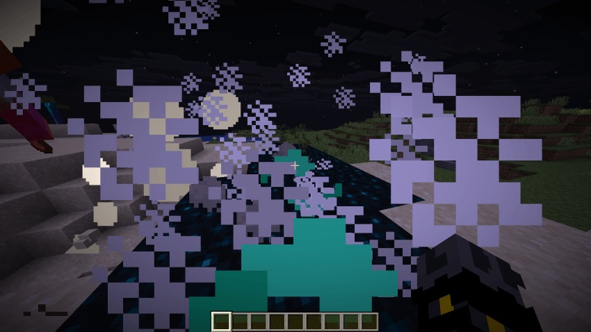Player releases a dark area attack while wearing the upgraded dark chestplate
